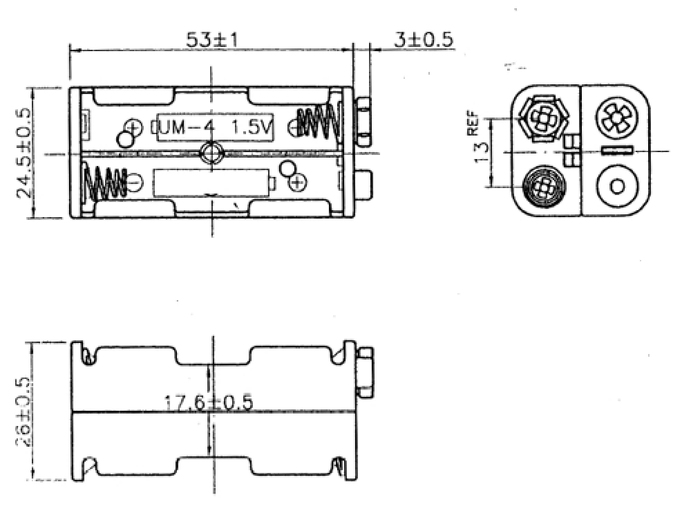 Batteriehalter 4x Micro AAA mit Anschlussleitung BH AAA 4xD (2/2) BH-443A