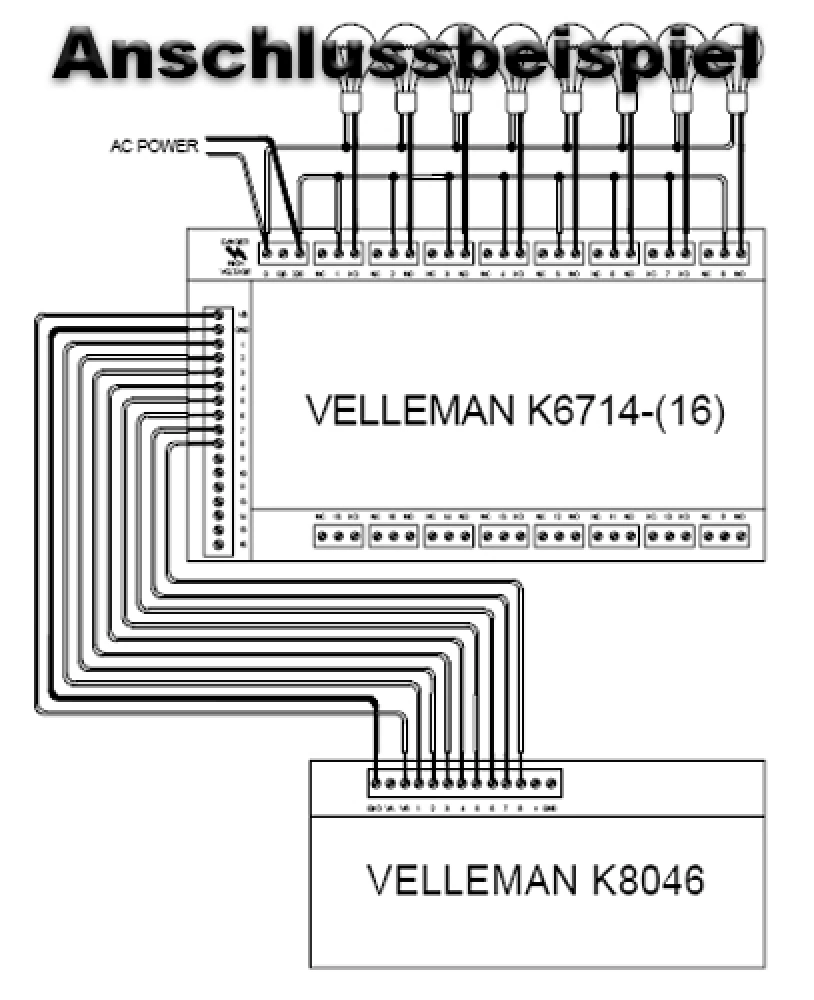 8 Kanal Universal Relaiskarte max 8x 10A K6714 Velleman Bausatz