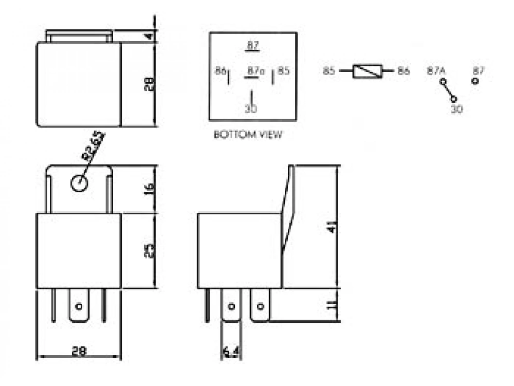 KFZ Relais Lastrelais 24V DC max 30A Wechslerkontakt 960/24 Velleman