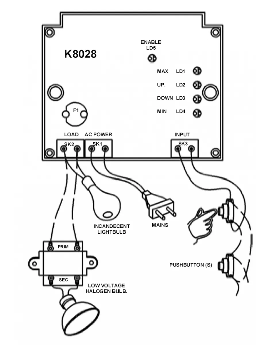 Multifunktioneler Schalter und Dimmer 110 - 230V AC max 2,5A 13 Funktionen K8028 Velleman Bausatz WHADDA WSL8028