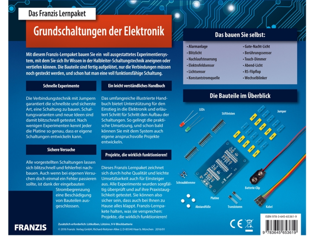 Franzis 978-3-645-65361-9 Das Franzis Lernpaket Grundschaltungen der Elektronik L099 Franzis 978-3-645-65361-9 Das Franzis Lernpaket Grundschaltungen der Elektronik L099