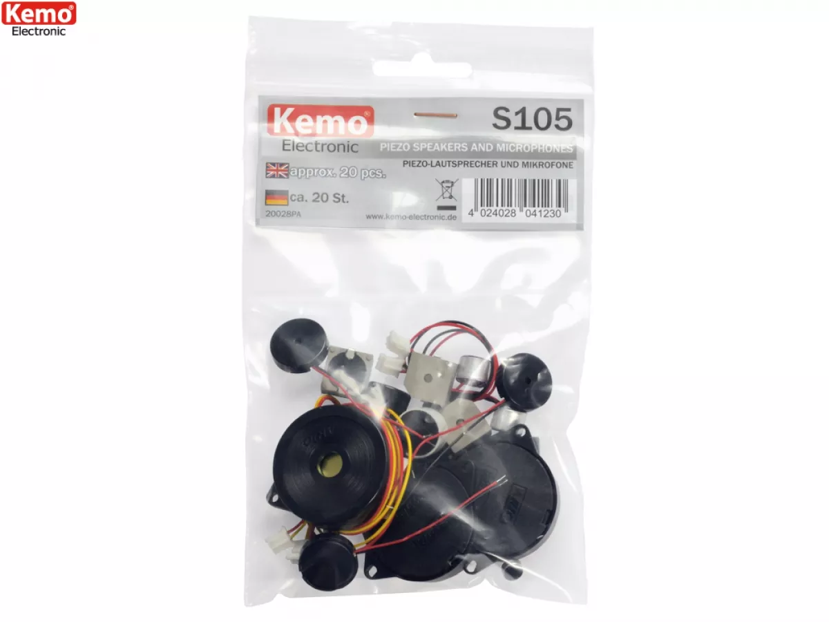 Kemo-Electronic S105 Piezo Lautsprecher und Mikrofon Sortiment ca.20 Stück Kemo S105 KS105