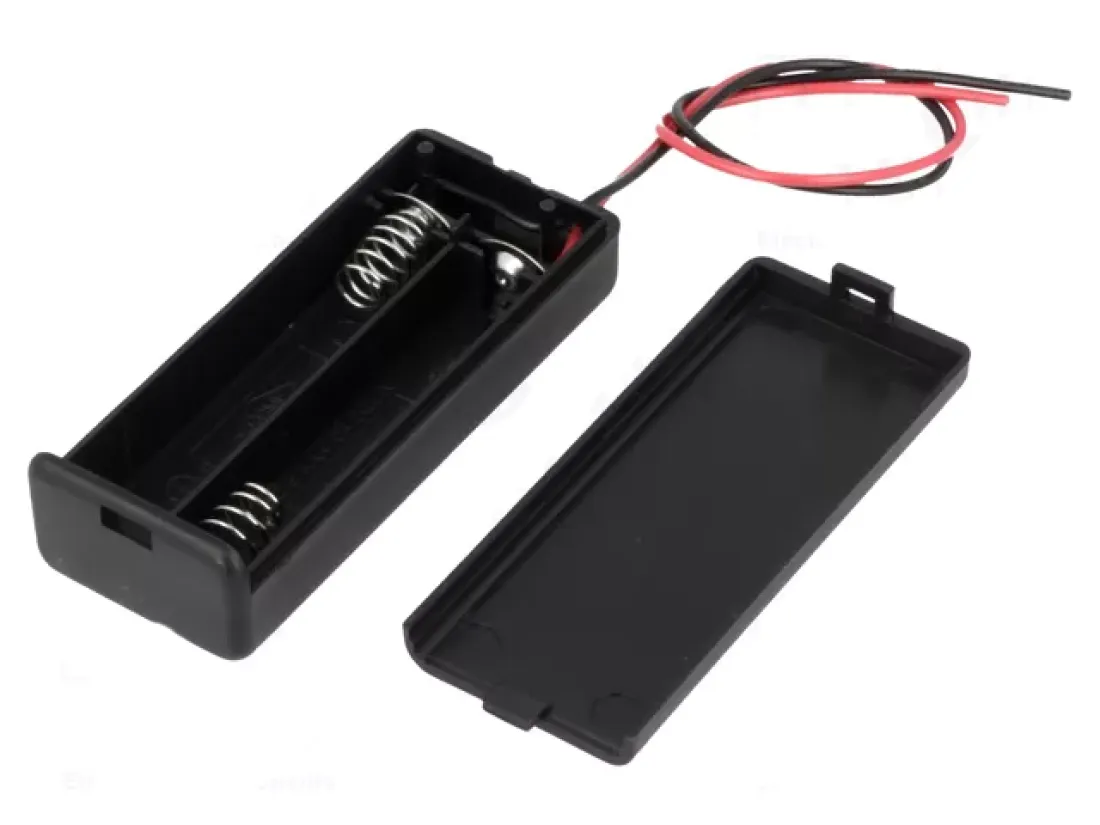 Batterie Halter Gehäuse für 2 x Micro AAA mit Deckel & Kabel