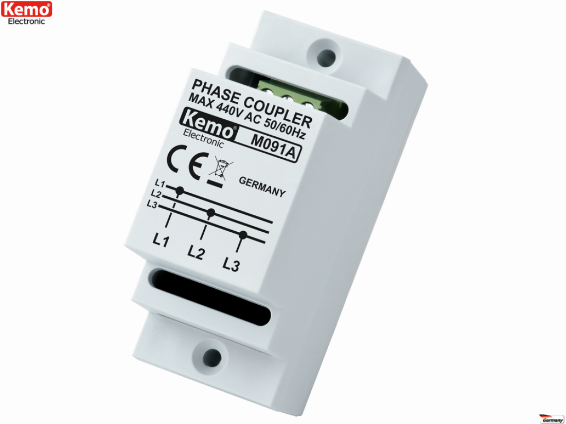 Phasenkoppler Netzwerkkoppler für Netzwerke übers Stromnetz Hutschienenmontage M091A Kemo Phasenkoppler Netzwerkkoppler für Netzwerke übers Stromnetz Hutschienenmontage M091A Kemo