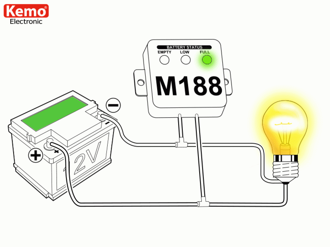 Batteriewächter Statusanzeige 12V DC M188 Modul Kemo