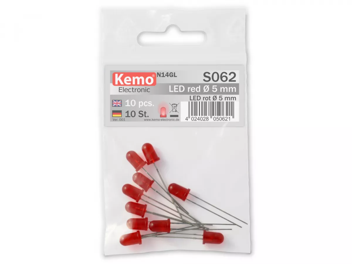 5mm LED rot 10 Stück S062 Kemo