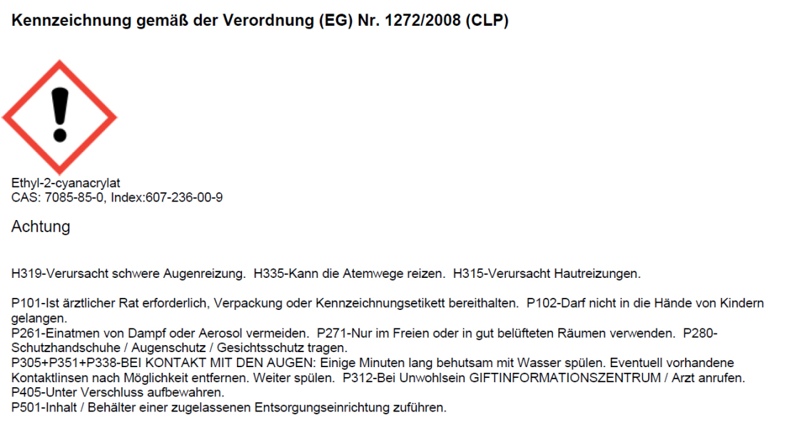 (19,95 EUR pro 100g) Sekundenkleber Cyanoacrylat 20g