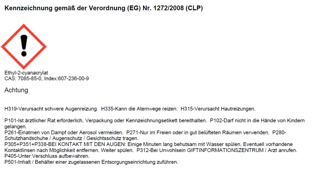 (19,95 EUR pro 100g) Sekundenkleber Cyanoacrylat 20g