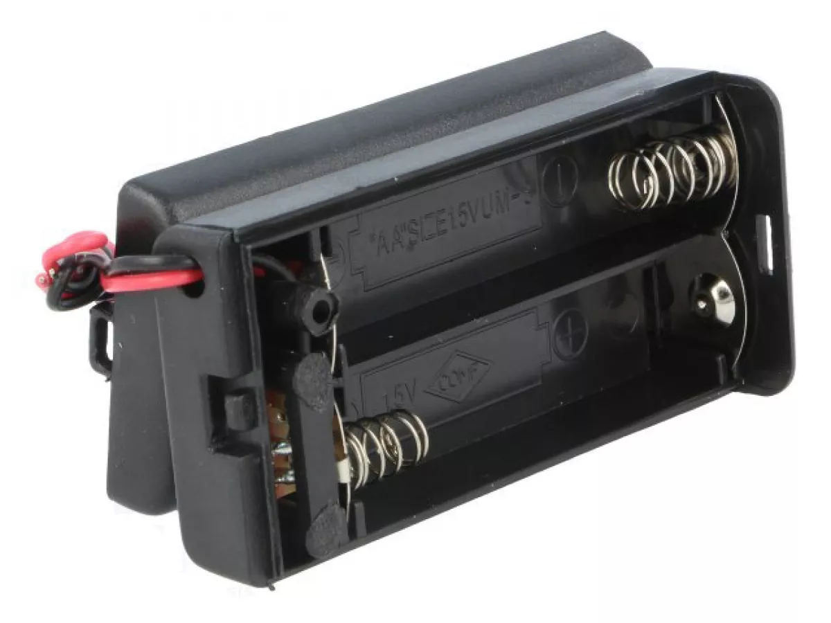 Batterie Halter für 2 x Mignon AA mit Deckel, Schalter und Kabel