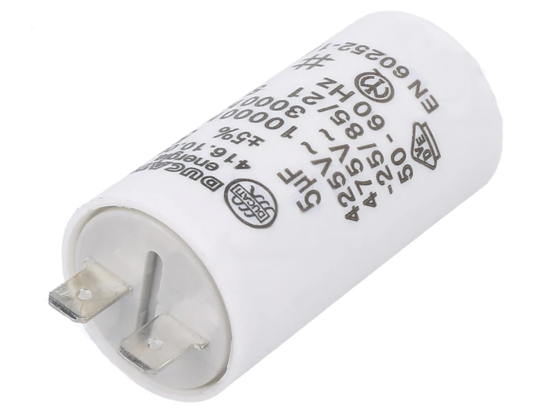 MKP Kondensator Motorkondensator Betriebskondensator 5,0uF max 475V Steckanschluß Ducati 4.16.10.08.27