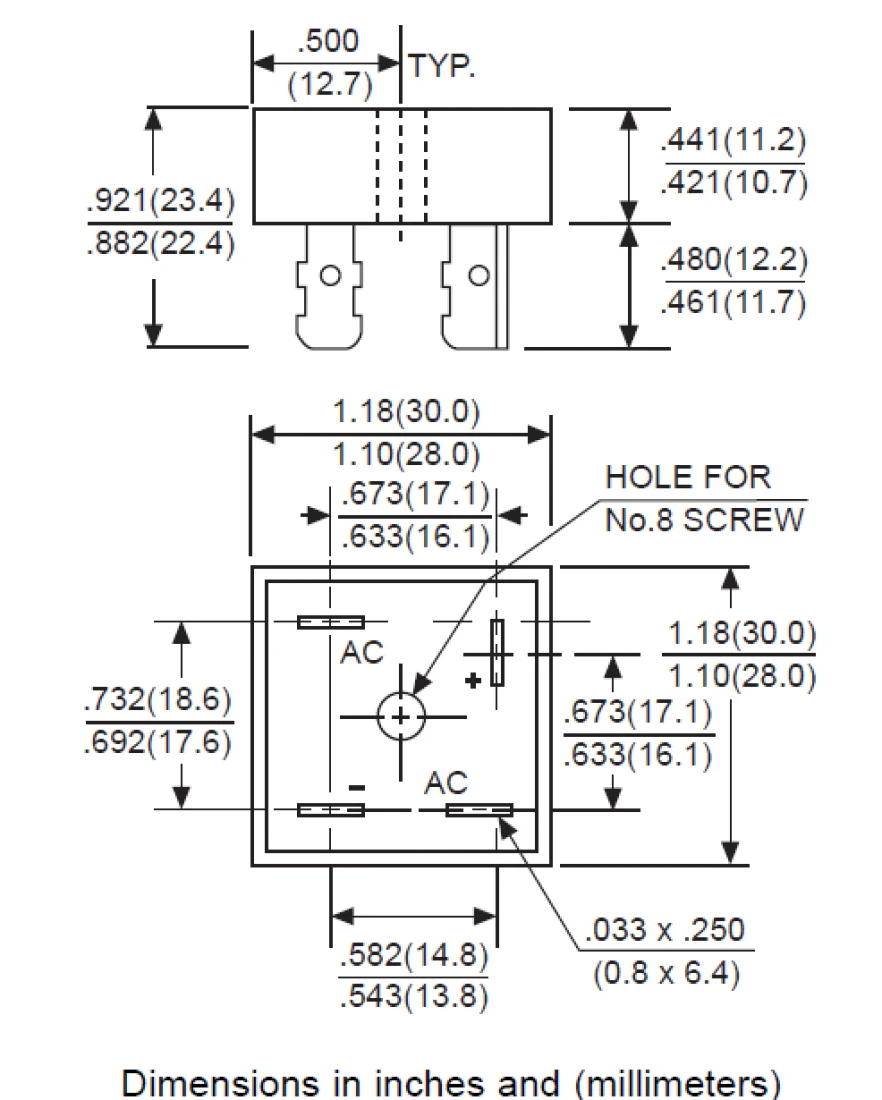 Metall Brückengleichrichter 15A max 560V KBPC1508
