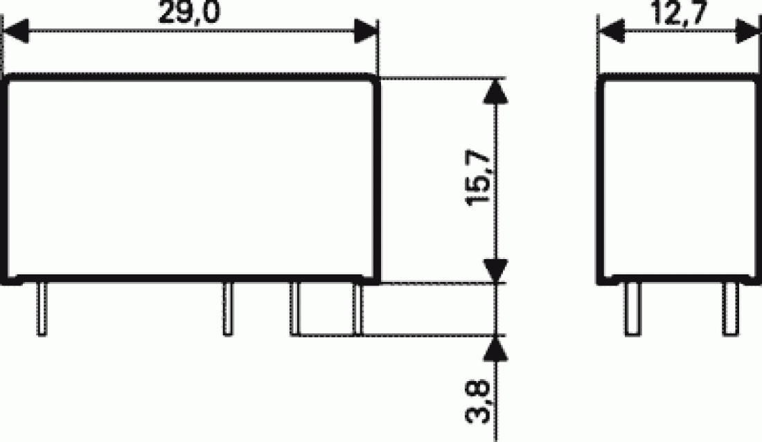 TE connectivity/Schrack Relais 12V DC max 8A/250V AC 2x UM (2x Wechselkontakte) RT424012