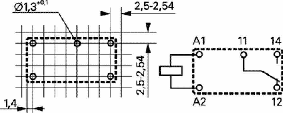3V DC Miniatur Relais PE014F03 1x Wechselkontakt max 5A