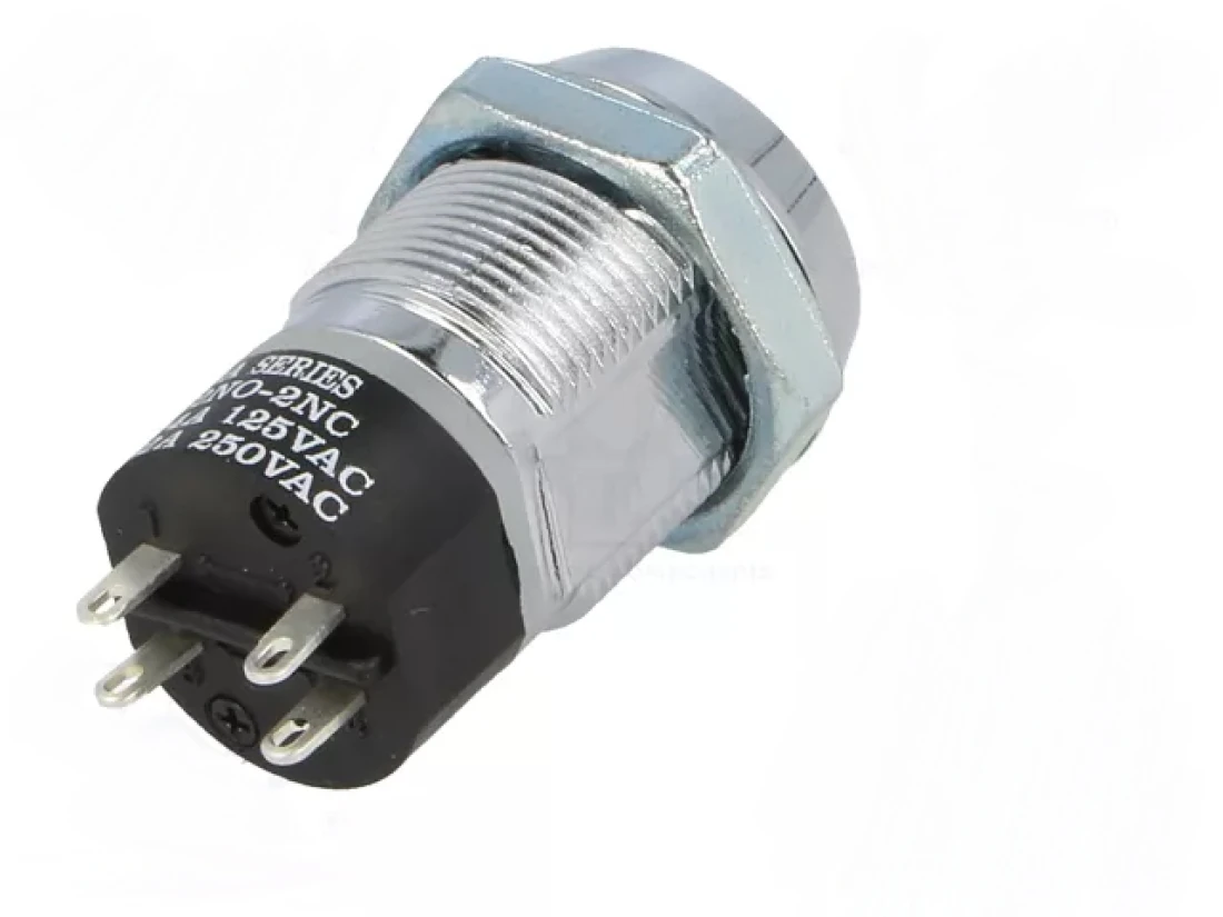 Schlüsselschalter 4-polig Ein / Aus Einbau 19mm max 230V 2A KS3 S286A-2