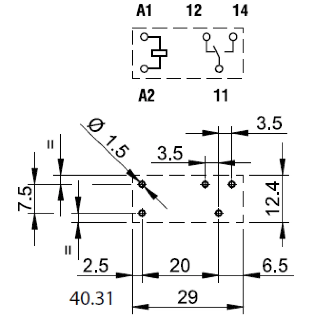 Finder Relais 12V AC Typ 40.31.8.012.0000 max 10A 1x UM Wechselkontakte