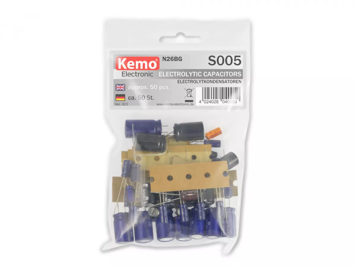 Kemo-Electronic S005 Elektrolytkondensator Sortiment 50 Stck. Kemo S005 KS005