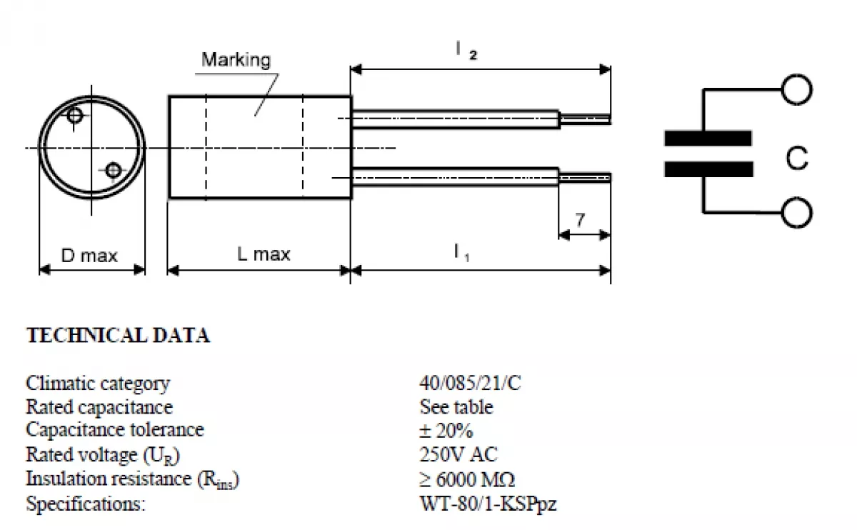 Miflex X2 Kondensator Entstörkondensator KSPpz-5 0,1uF 100nF