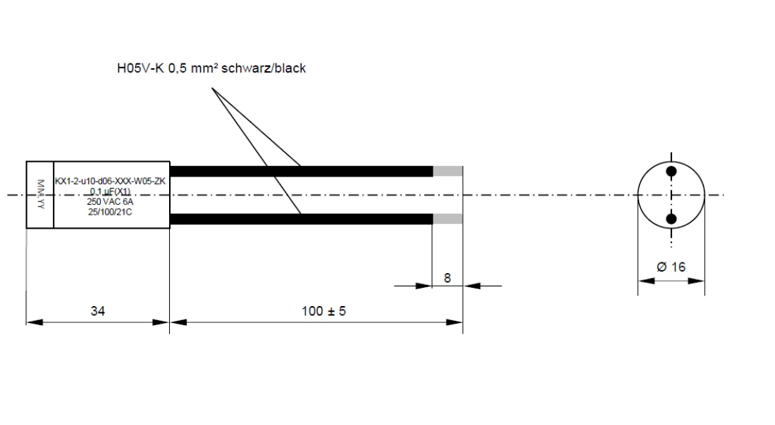 Funk-Entstörkondensator Kondensator 250V AC 100nF 0,1uF