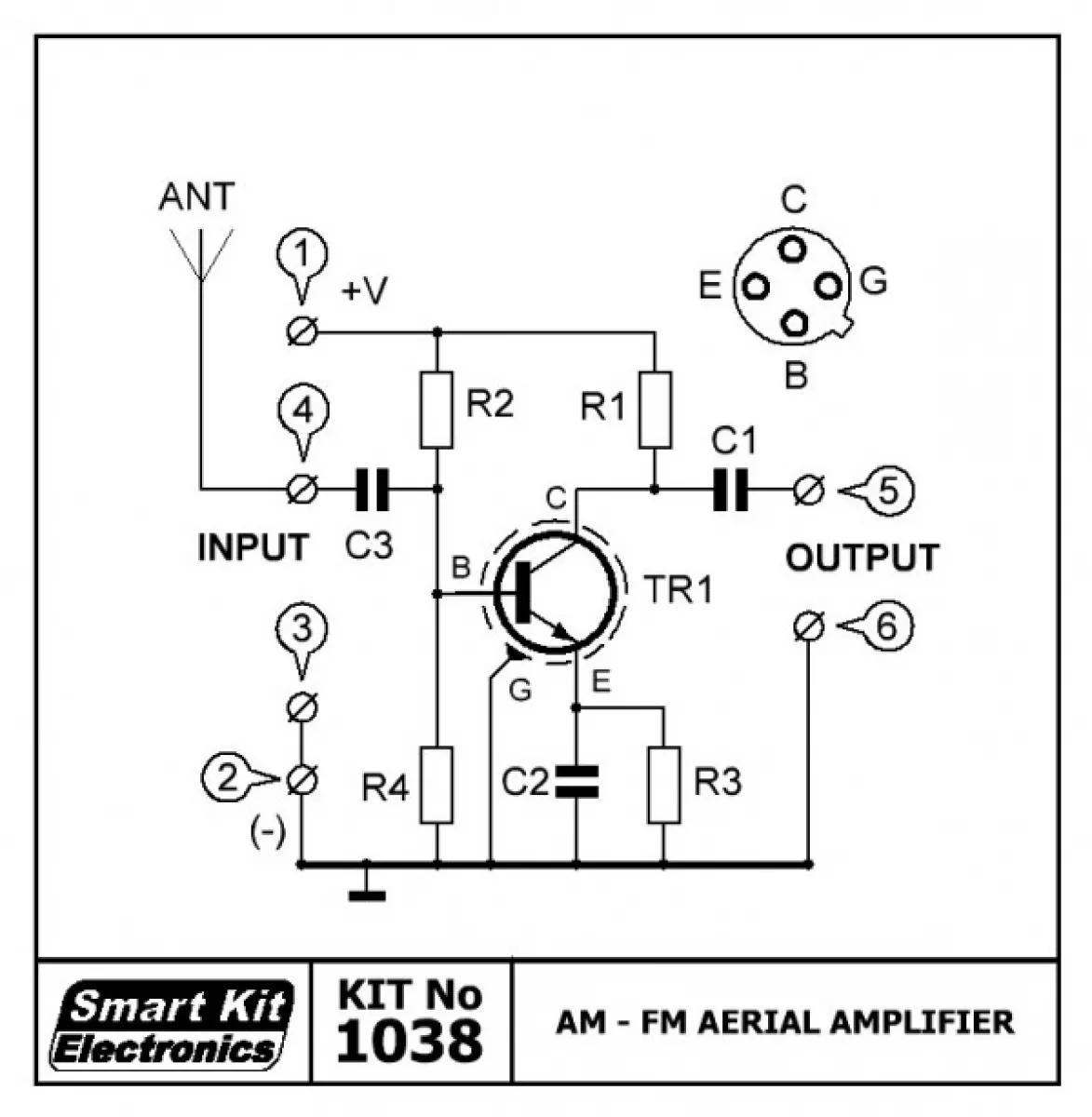 AM / FM Antennenverstärker 9V - 12V 6dB B1038 Smart Kit Bausatz