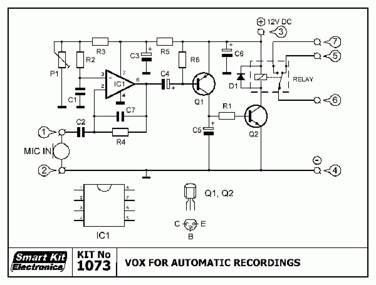Akustischer Schalter VOX-Schalter ohne Mikrofonkapsel 12V B1073 Smart Kit Bausatz