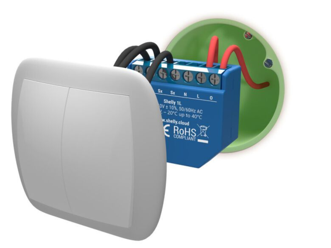 Shelly® 1L Smart Wifi WLAN Funk Schalter Relais Schaltaktor max 4A benötigt kein N (Neutralleiter) Shelly® 1L Smart Wifi WLAN Funk Schalter Relais Schaltaktor max 4A benötigt kein N (Neutralleiter)