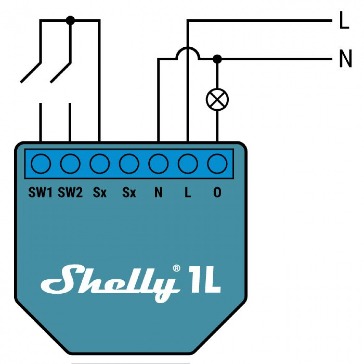 Shelly® 1L Smart Wifi WLAN Funk Schalter Relais Schaltaktor max 4A benötigt kein N (Neutralleiter)