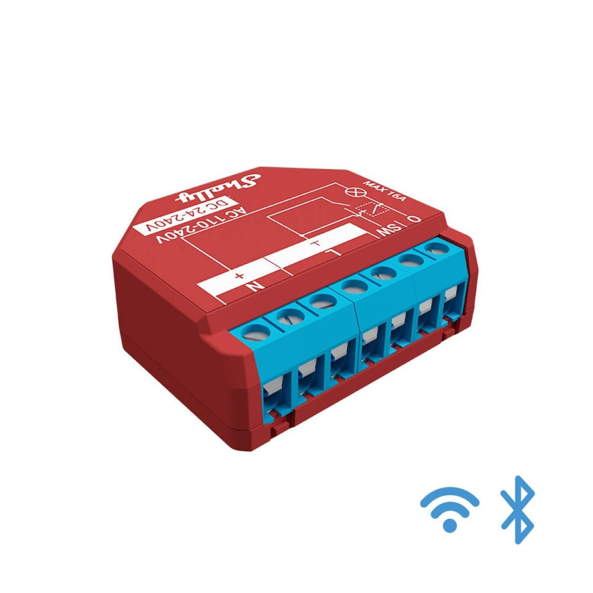 Shelly® Plus 1PM One Smart Wifi WLAN Funk Schalter Relais Schaltaktor max 16A mit Leistungsmessfunktion