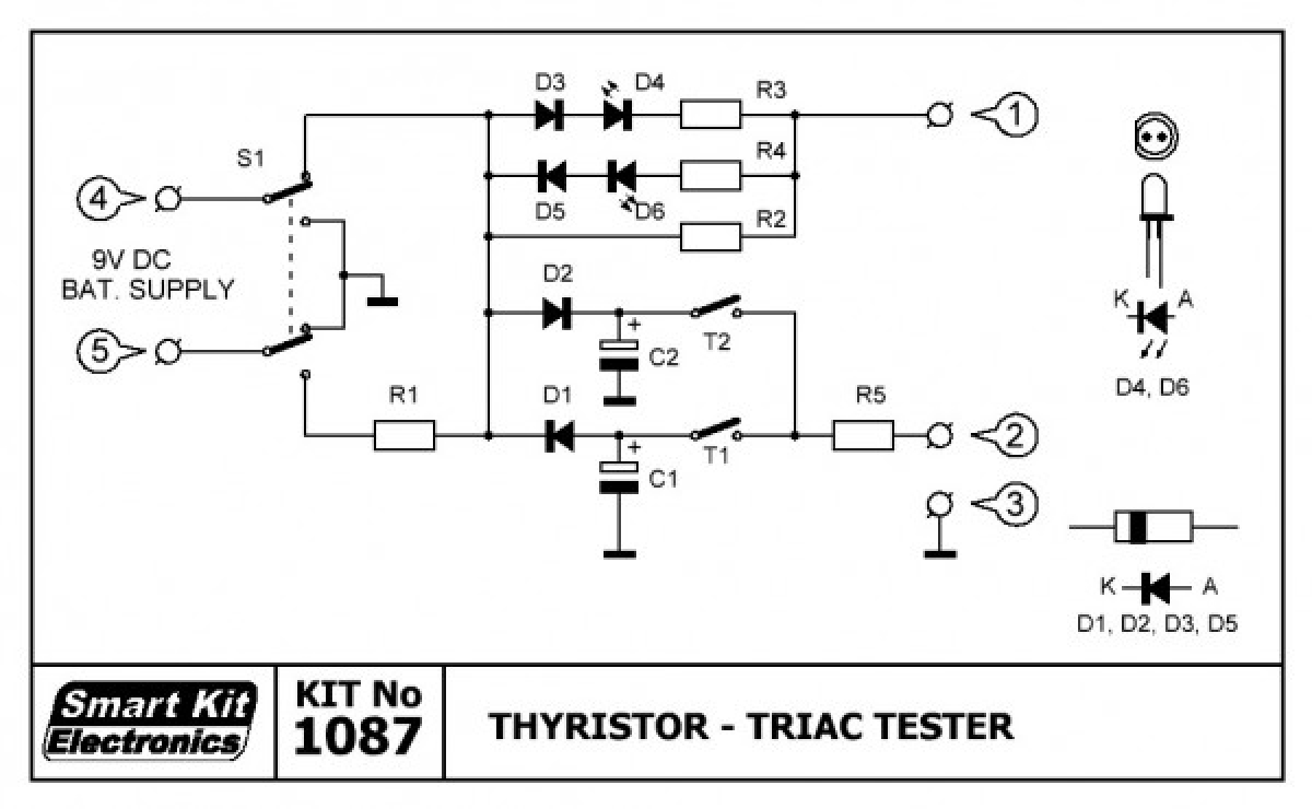 Bausatz Thyristor und Triac Tester 9V SmartKit B1087