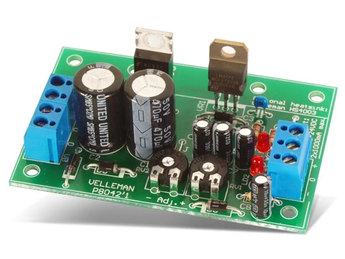 Velleman Elektronik Bausatz K8042 Spannungsversorgung regelbares Netzteil 1,2V - 24V max 1A regelb VK8042