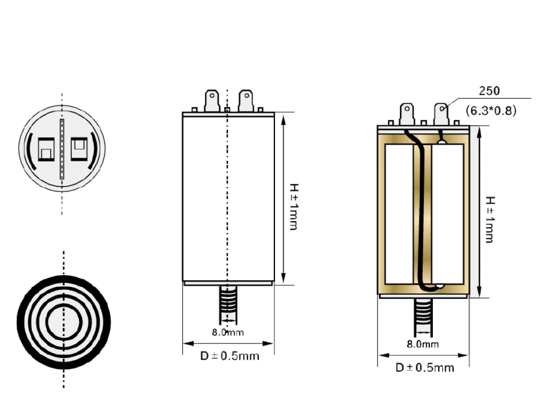 MKP Kondensator Motorkondensator Betriebskondensator 2,0uF CBB60E-2/450