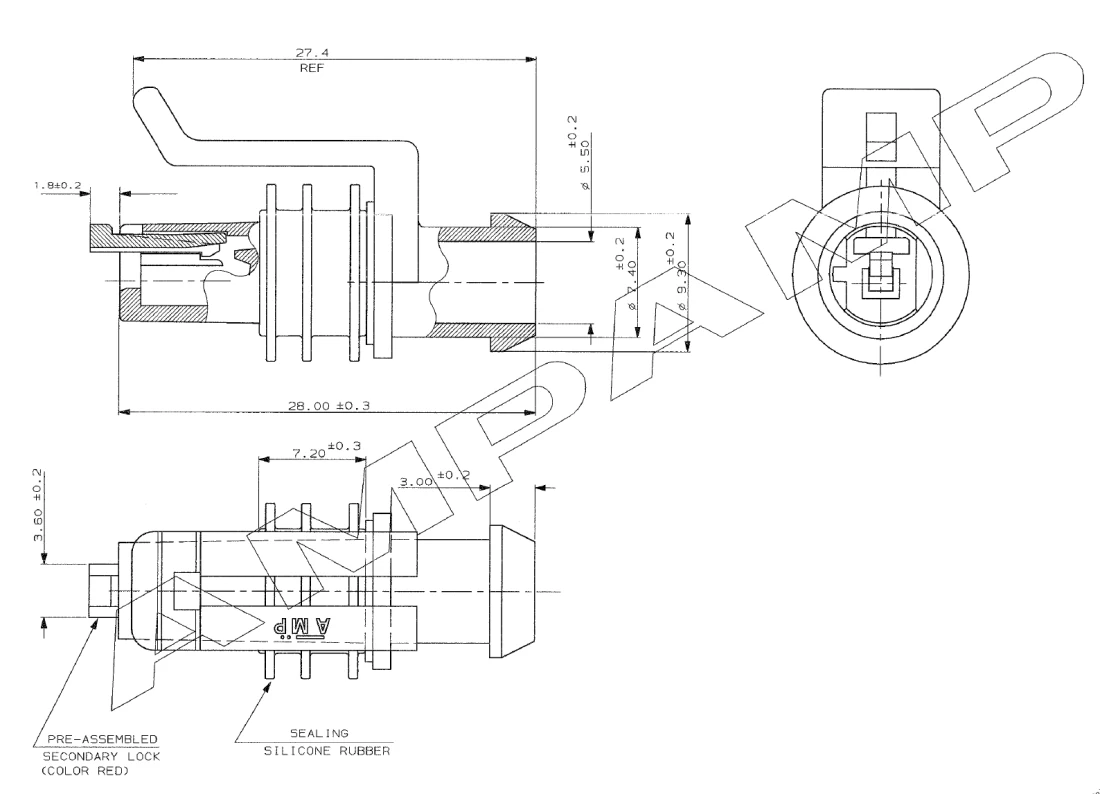 Superseal Gehäuse Kupplung 1-polig SET FSHG-SS 1,5-1