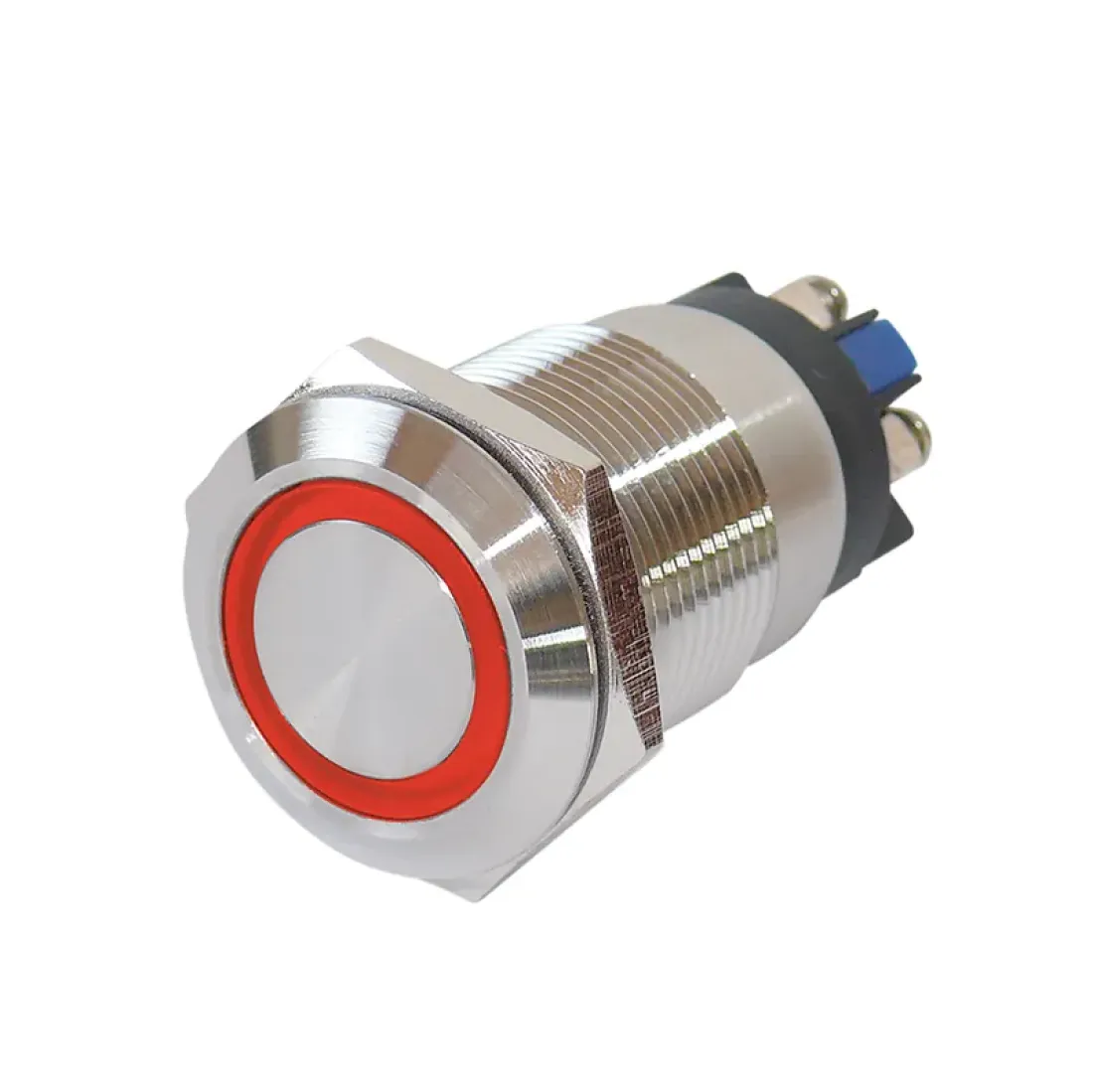 SiTr 206177 19mm Drucktaster mit Ringbeleuchtung rot und Schraubanschlüssen ET208