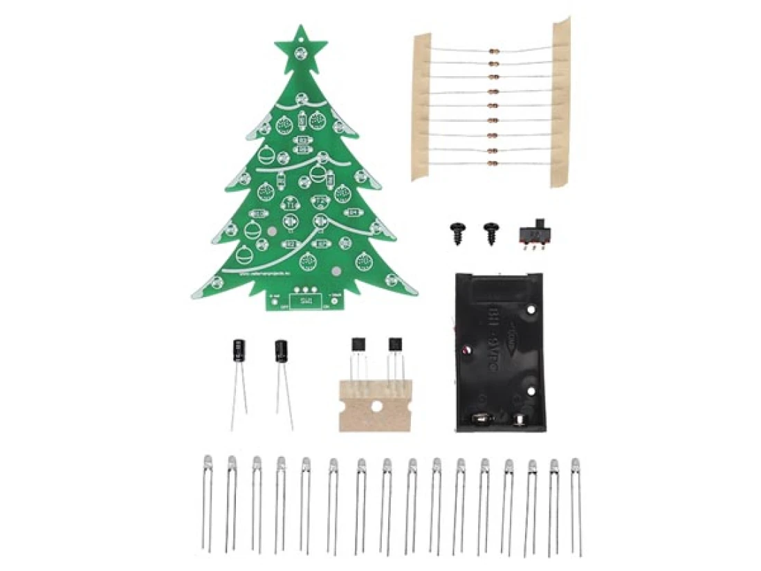 LED Weihnachtsbaum mit 16 blinkenden LEDs MK100 Velleman Elektronik Bausatz WHADDA WSAA100