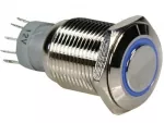 Drucktaster R1600B 0,5A/230V SPDT mit blauer Beleuchtung Velleman