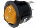 Wippenschalter rund mit orange beleuchteter Wippe 230V max 10A