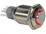 VS V16-11HR-12R-S Drucktaster 16mm 1x UM (Wechselkontakt) 0,5A 230V AC rot beleuch ET245 