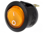 Wippenschalter rund mit orange beleuchteter Wippe 230V max 10A