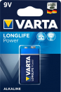 Varta Alkaline Batterie Longlife Power (High Energy) 9V Block 6LR61 1ér Pack 4922